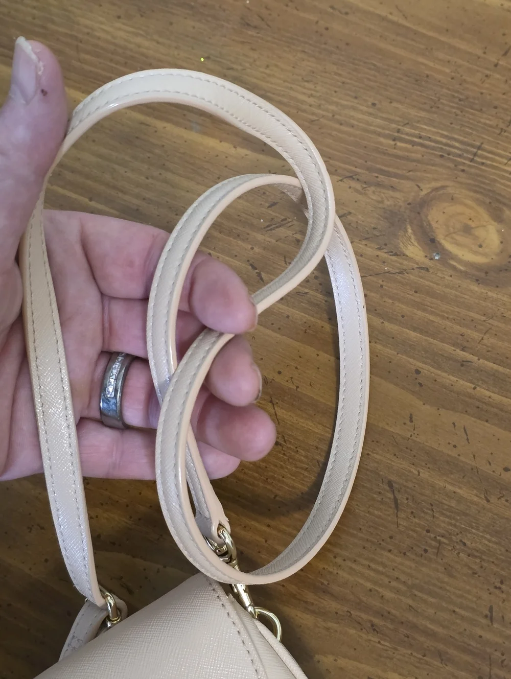 Tory Burch Robinson Mini Shell Pink Leather Crossbody with Gold Logo